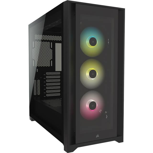 Corsair Boîtier d’ordinateur iCUE Midi Tower 5000X RGB TG Noir