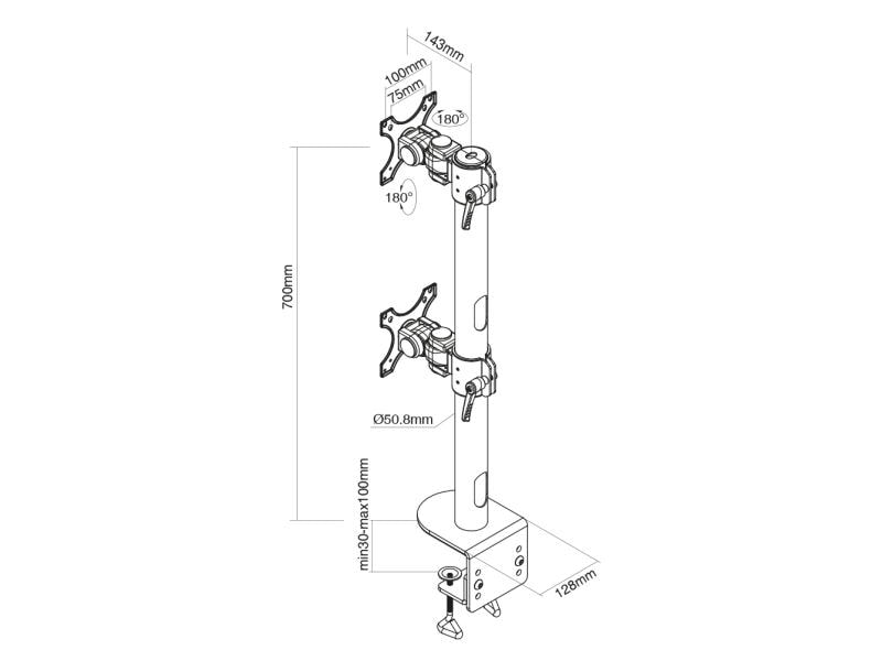 NEOMOUNTS Supports de table FPMA-D960DVBLACKPLUS jusqu'à 30 kg