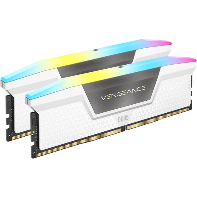 Corsair Vengeance RGB, DDR5, 32 Go (2 x 16 Go), 5200 MHz - blanc