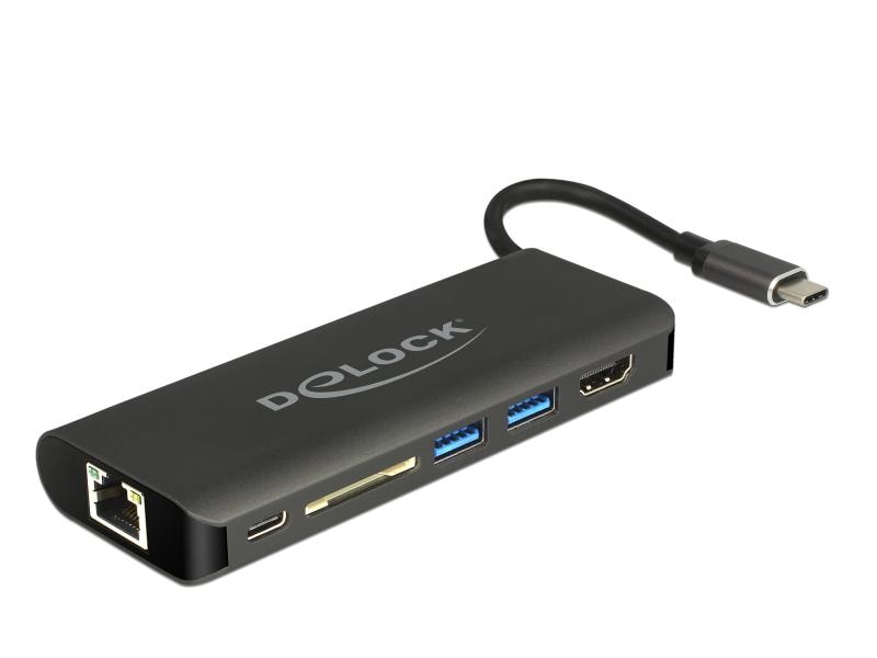 Delock Station d'accueil USB3.1 Typ-C – HDMI/LAN/SD/USB-A/USB-C PD