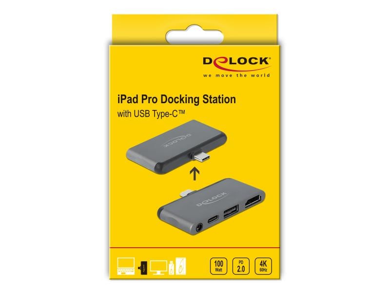 Delock Station d'accueil USB-C Mini pour iPad Pro (USB-C/-A, HDMI)