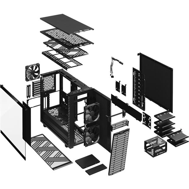 Fractal Design Boîtier d’ordinateur Define 7 Light TG Noir