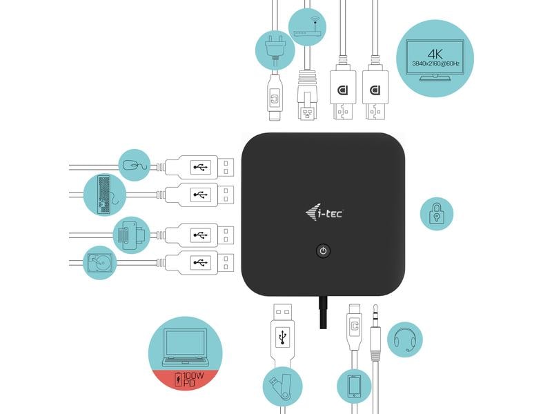 i-tec Dockingstation USB-C Dual 4K PD 100W inkl. Netzteil