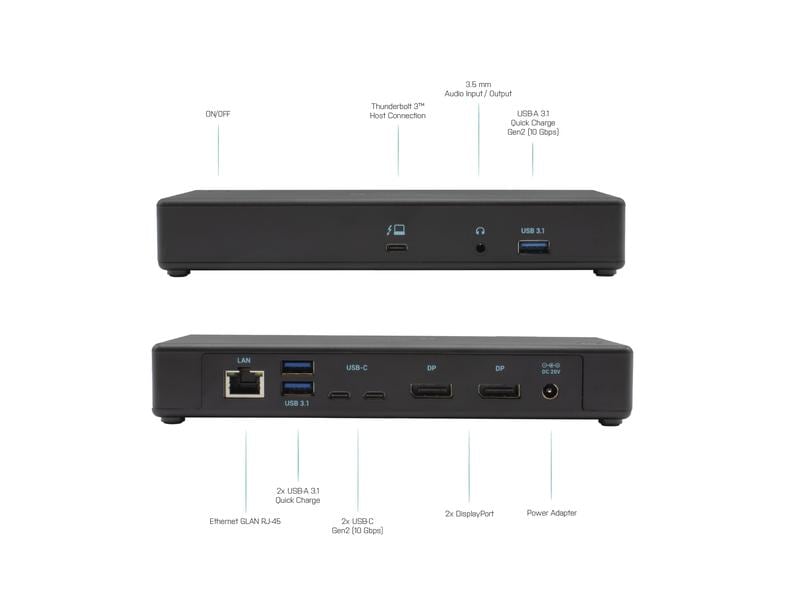 i-tec Station d'accueil Thunderbolt 3/USB-C Dual 4K PD 85W