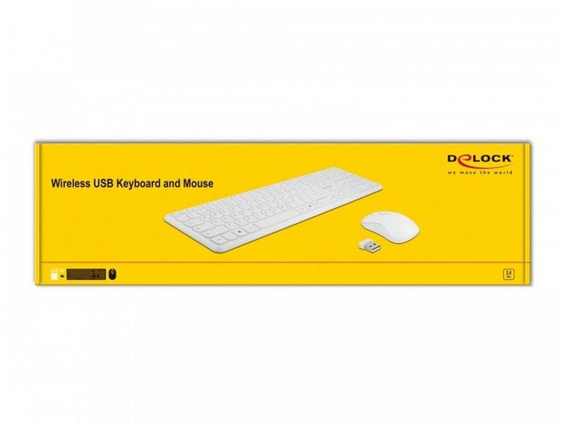 Delock Ensemble clavier-souris 12703 Wireless Blanc