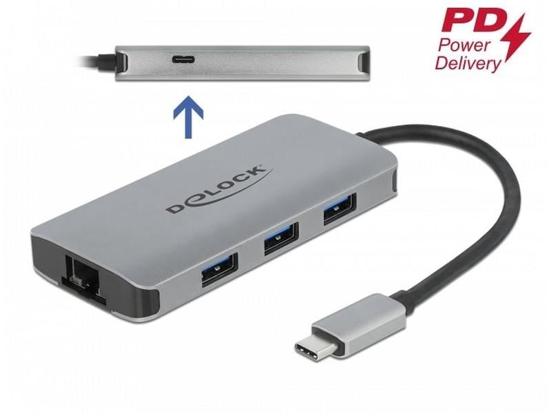 Delock Dockingstation USB-C – USB-A/LAN/PD 100W