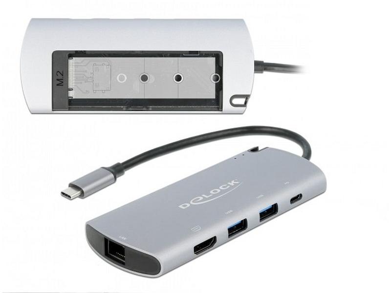 Delock Station d'accueil USB Type-C – M.2 Slot/HDMI/USB/LAN/PD 3.0