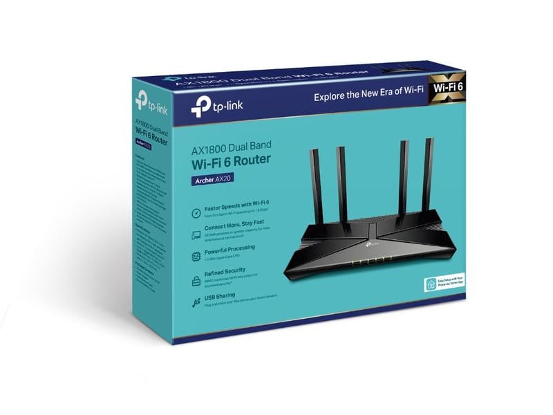 TP-Link Dual-Band WiFi Router Archer X20 V1 Wi-Fi 6