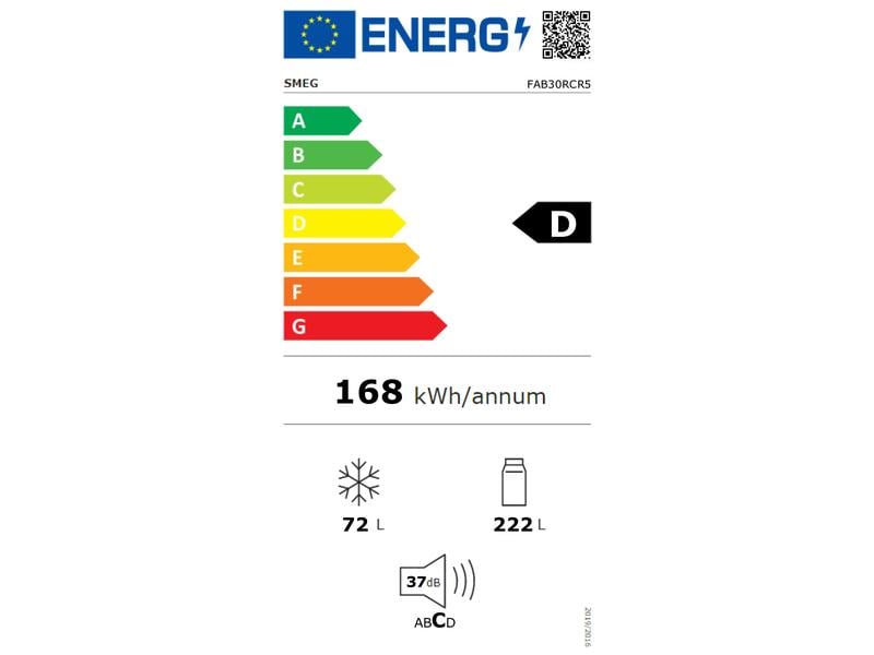 SMEG Réfrigérateur congélateur FAB30RCR5 Crème