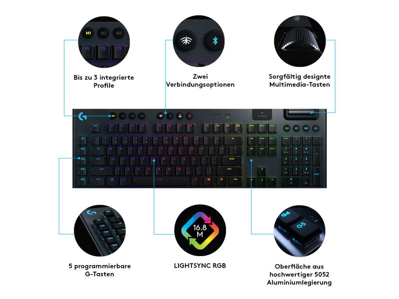 Logitech Gaming-Tastatur G915 Lightspeed GL Tactile