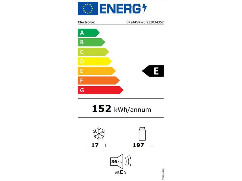 Electrolux Einbaukühlschrank EK244SRWE Weiss, Tür rechts (wechselbar)