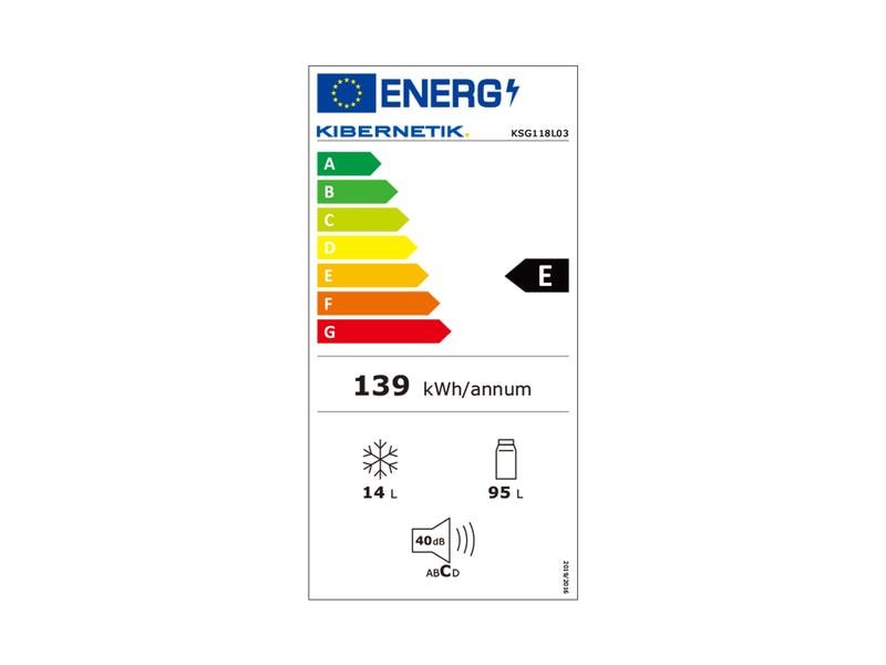 Kibernetik Kühlschrank KSG118L03 Rechts (wechselbar)