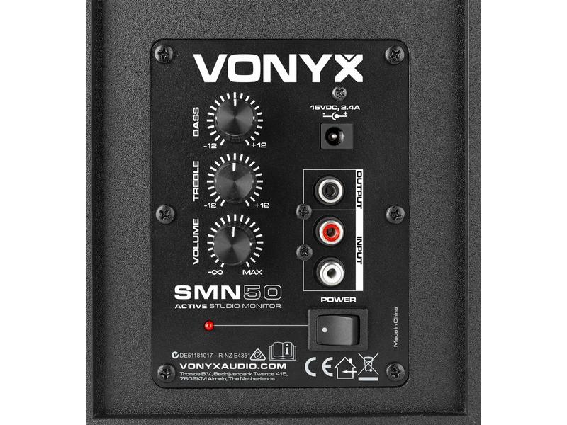 Vonyx Moniteurs de studio SMN50B Paire Noir