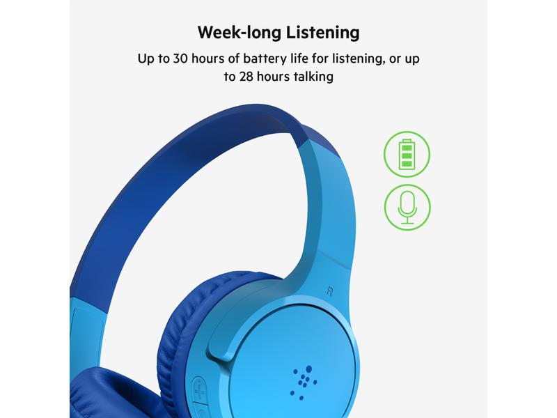 Belkin Wireless On-Ear-Kopfhörer SoundForm Mini Blau