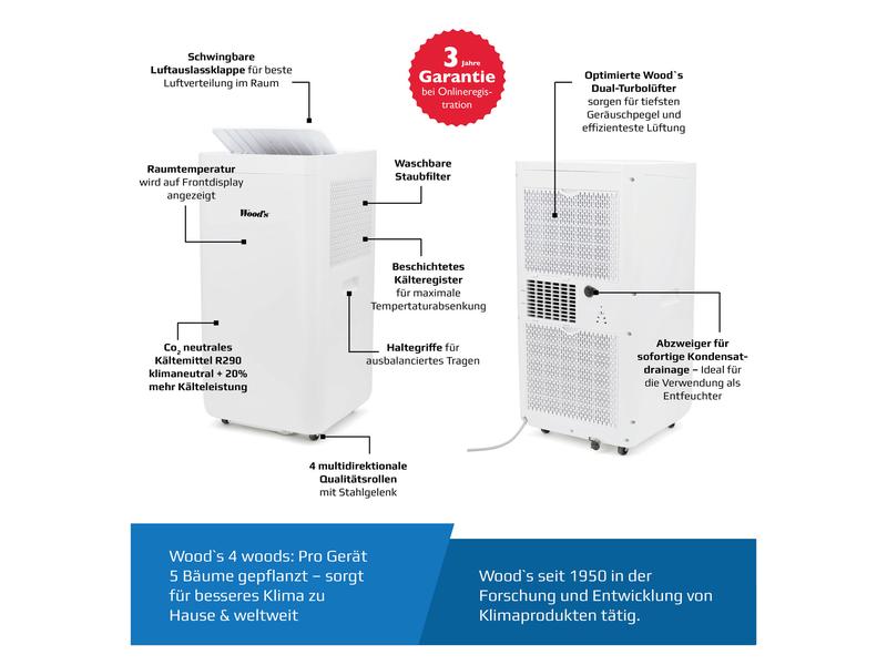 Appareil de climatisation Wood's AC Milan 7K WiFi Smart Home (63 m³)