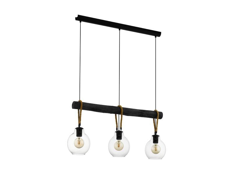 EGLO Leuchten Lampe suspendue RODING 3x E28 Noir/Marron