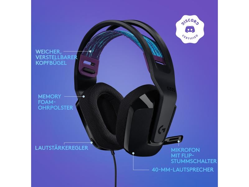 Logitech Headset G335 Gaming Schwarz