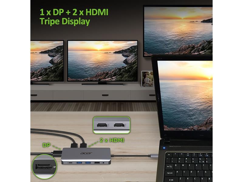 Acer Station d'accueil USB-C 12-in-1 Dongle Mini