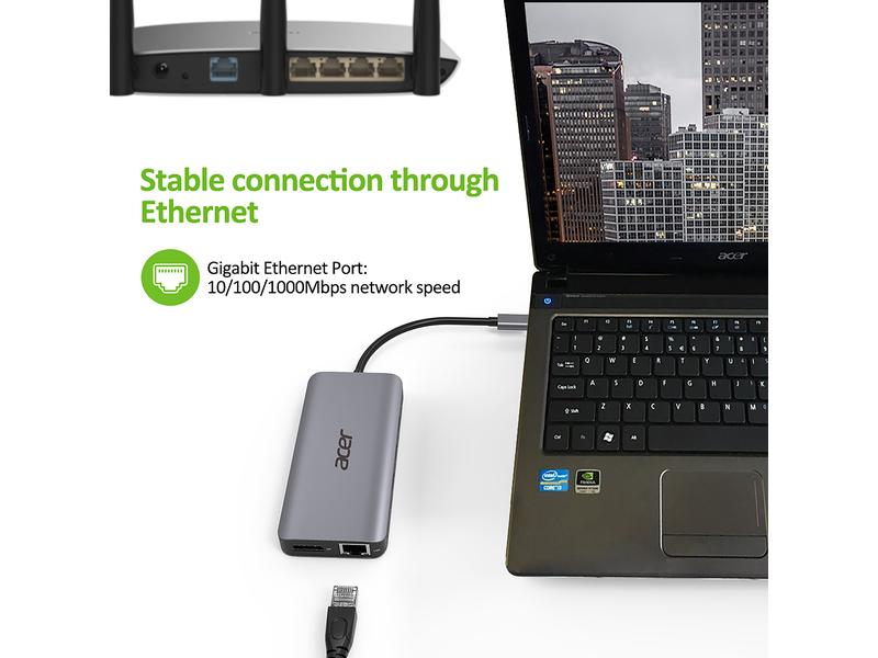 Acer Station d'accueil USB-C 12-in-1 Dongle Mini