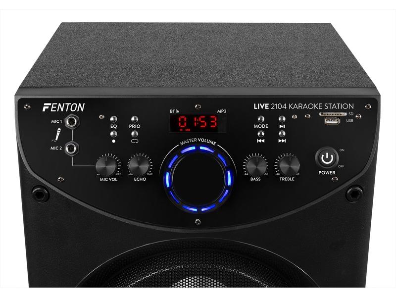 Fenton Lautsprecher LIVE2104 Karaoke Maschine Schwarz