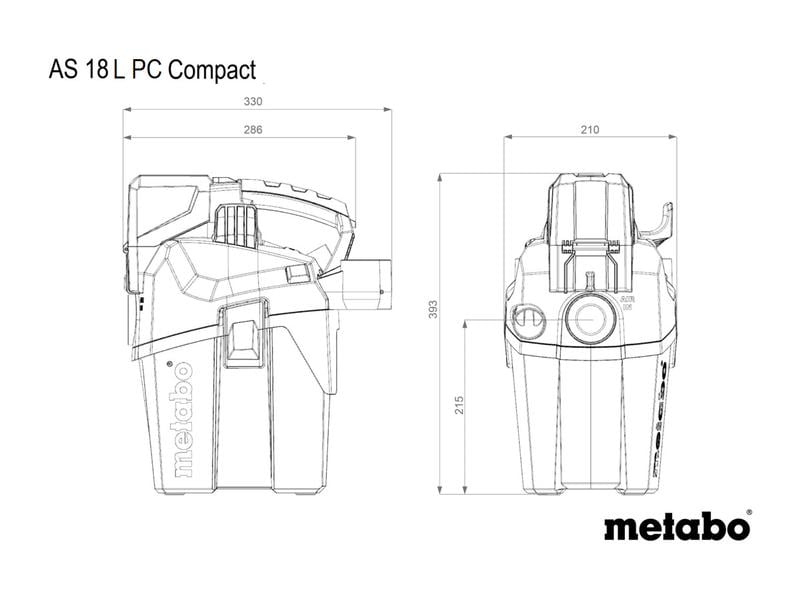 Metabo Akku-Nass-/Trockensauger AS 18 L PC COMPACT Solo