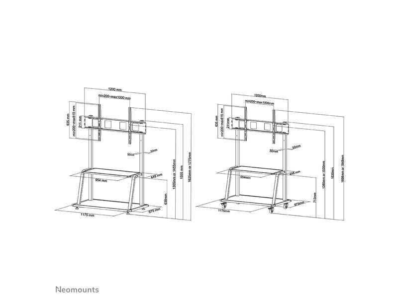 NEOMOUNTS TV-Trolley NS-M4000BLACK Schwarz