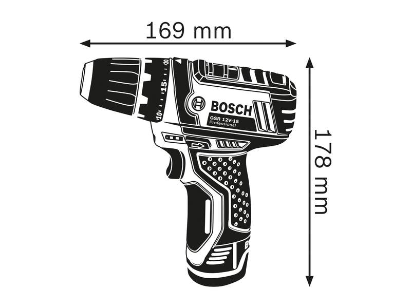 Bosch Professional Perceuse-visseuse sans fil GSR 12 V-15 + L-Boxx Clic&go Solo