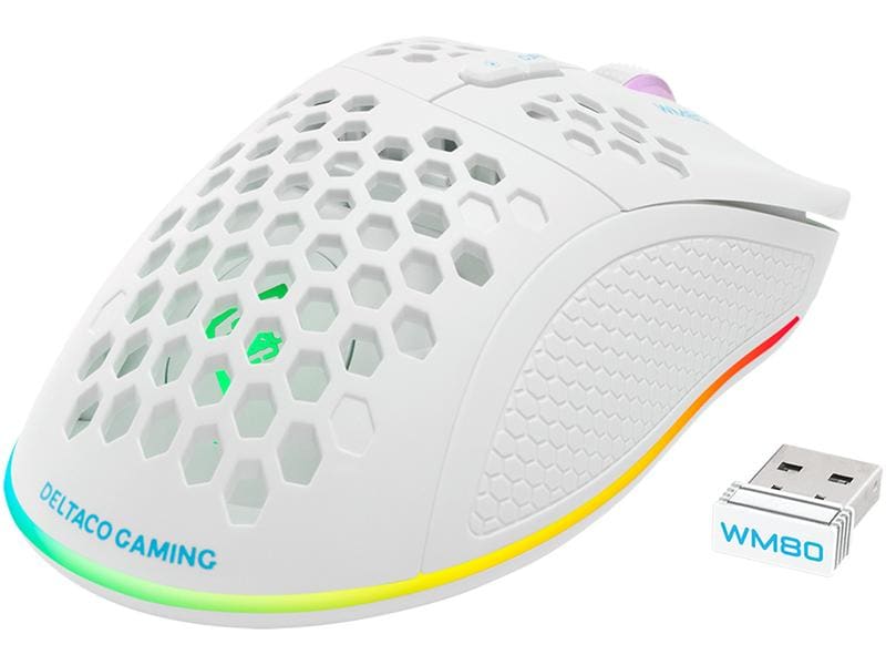 DELTACO Souris de gaming WM80 RGB Blanc