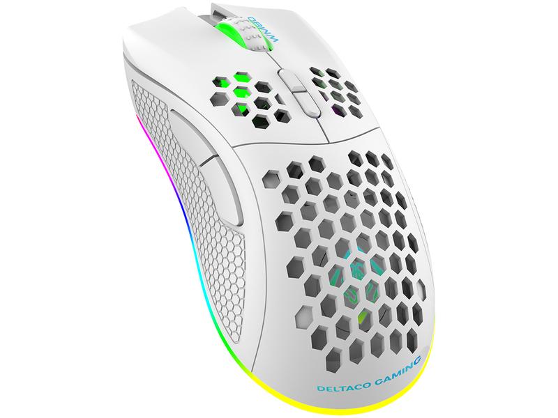 DELTACO Souris de gaming WM80 RGB Blanc