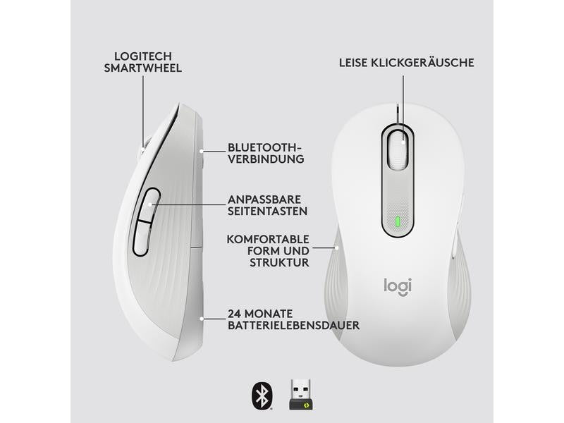 Logitech Souris Signature M650 L left Blanc