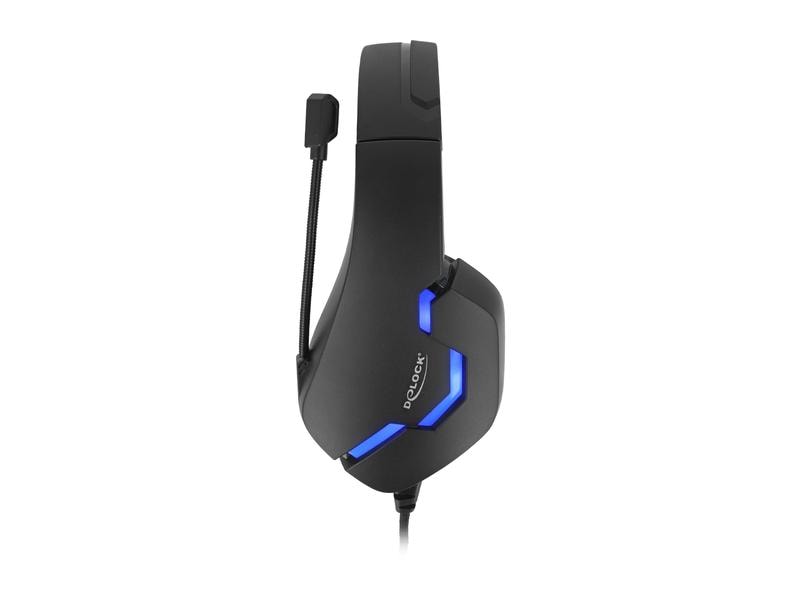 Delock Écouteurs Gaming Over-Ear LED pour PC,Notebook,Consoles Noir