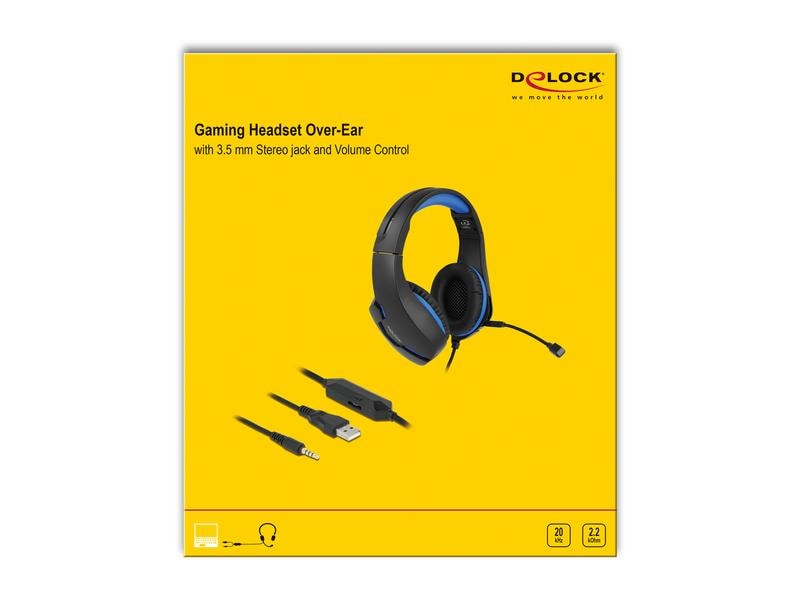 Delock Écouteurs Gaming Over-Ear LED pour PC,Notebook,Consoles Noir