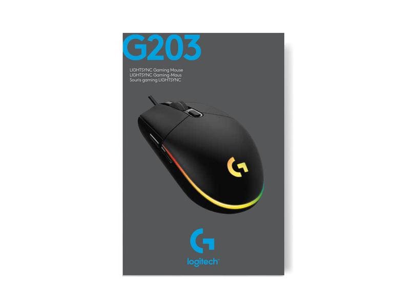 Logitech Souris de gaming G203 Lightsync Noir