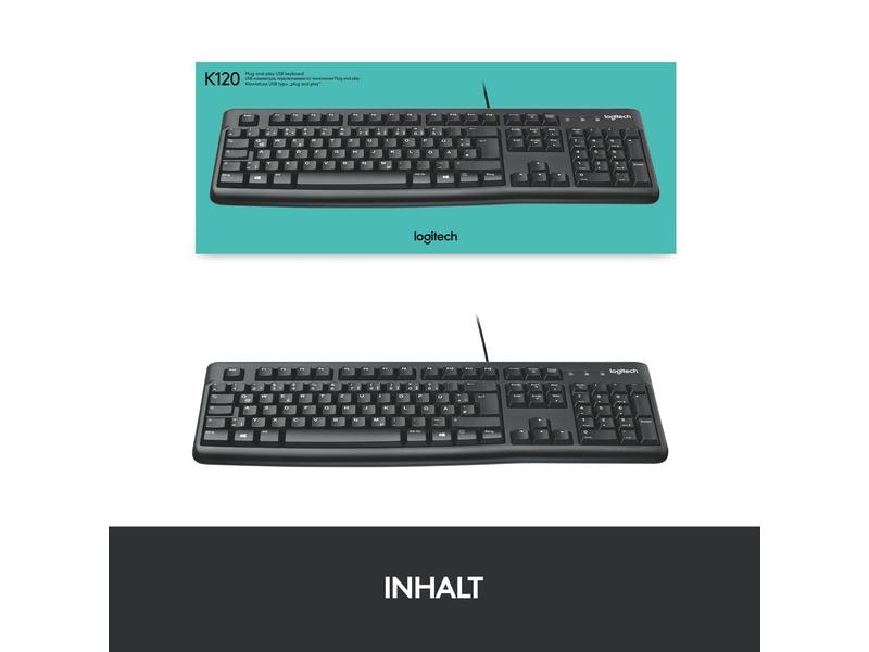 Logitech Tastatur K120 CH-Layout, kabelgebunden