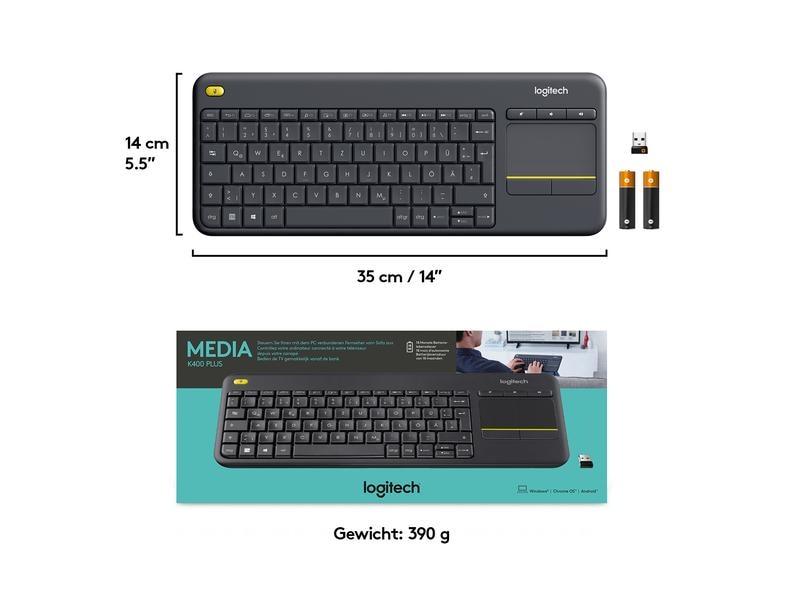 Logitech Clavier K400 Plus configuration américaine