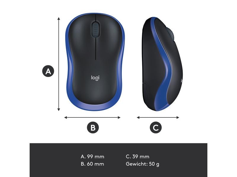 Logitech Souris M185 Wireless Bleu bleu