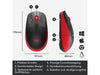 Logitech Souris M190 Rouge/Noir, sans fil