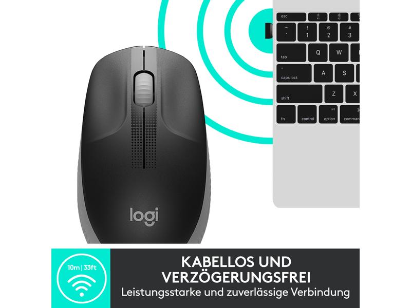 Logitech Maus M190 Grau/Schwarz, kabellos