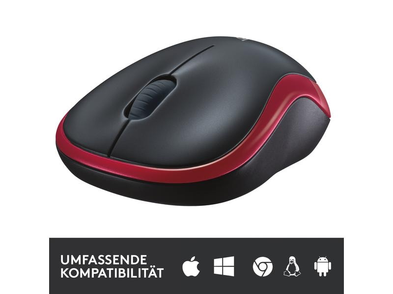 Logitech Souris M185 Wireless rouge