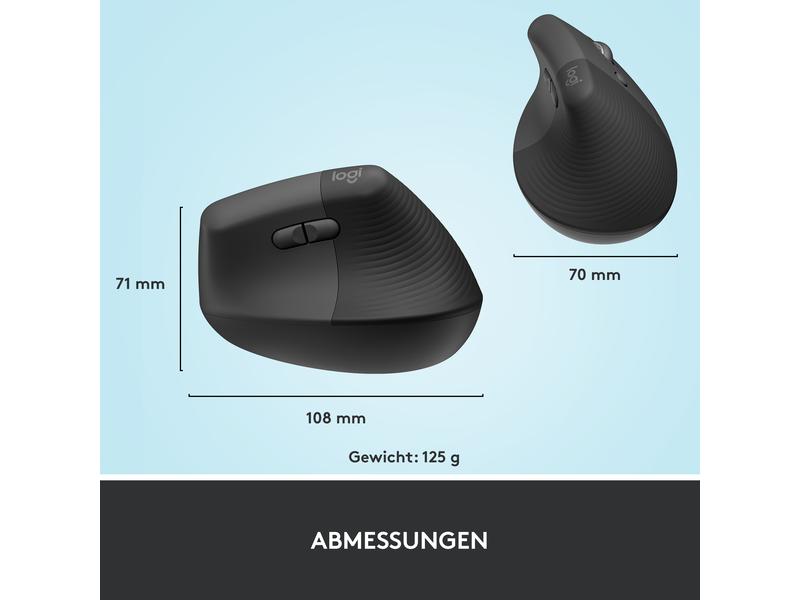 Logitech Ergonomische Maus Lift Graphite