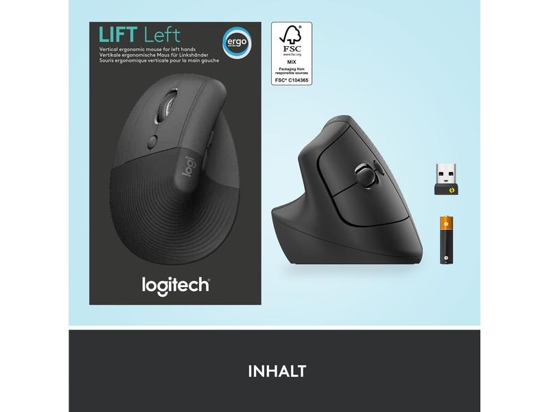 Logitech Souris ergonomique Lift Left Graphite