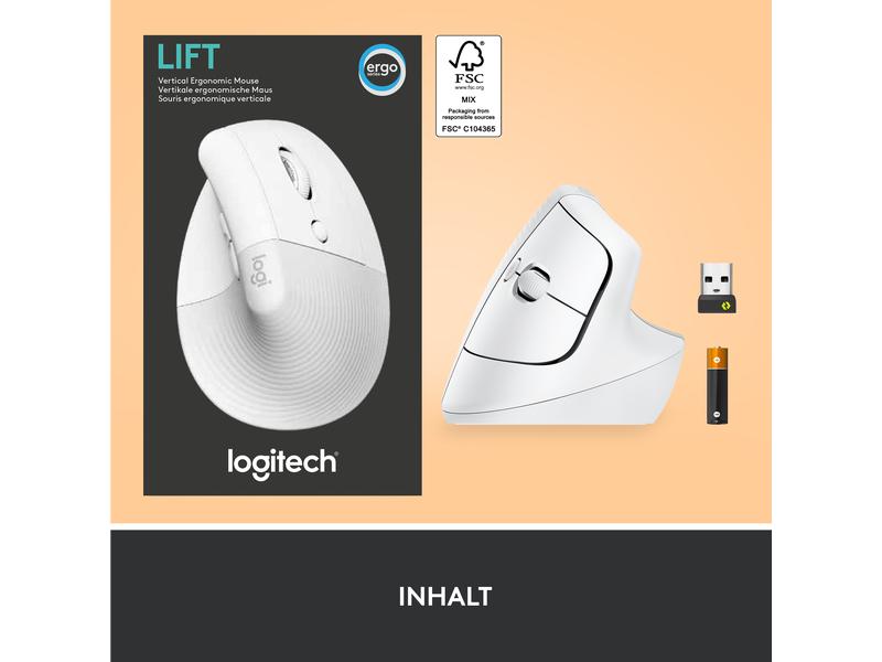 Logitech Souris ergonomique Lift Off-white