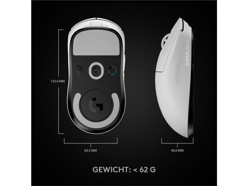 Logitech Gaming-Maus Pro X Superlight Weiss