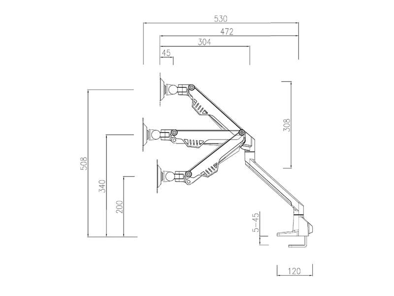 NEOMOUNTS Supports de table FPMA-D750DBLACK2 jusqu'à 8 kg