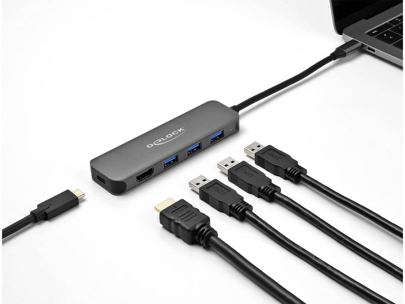 Delock Station d'accueil 3x 3.1 Typ-A + 1x HDMI 4K, PD