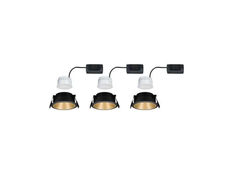 Paulmann Spot encastré Set Cole Coin 3-Stepdim, 18W, 2700K, noir/or