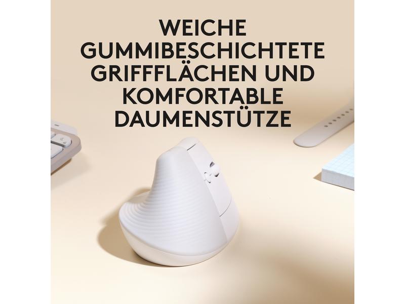 Logitech Ergonomische Maus Lift for Mac off-white