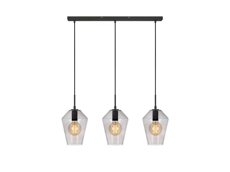 Markslöjd Lampe suspendue Rétro, 3 x E27, max. 60W, noir/smoke