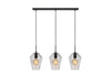 Markslöjd Lampe suspendue Rétro, 3 x E27, max. 60W, noir/smoke