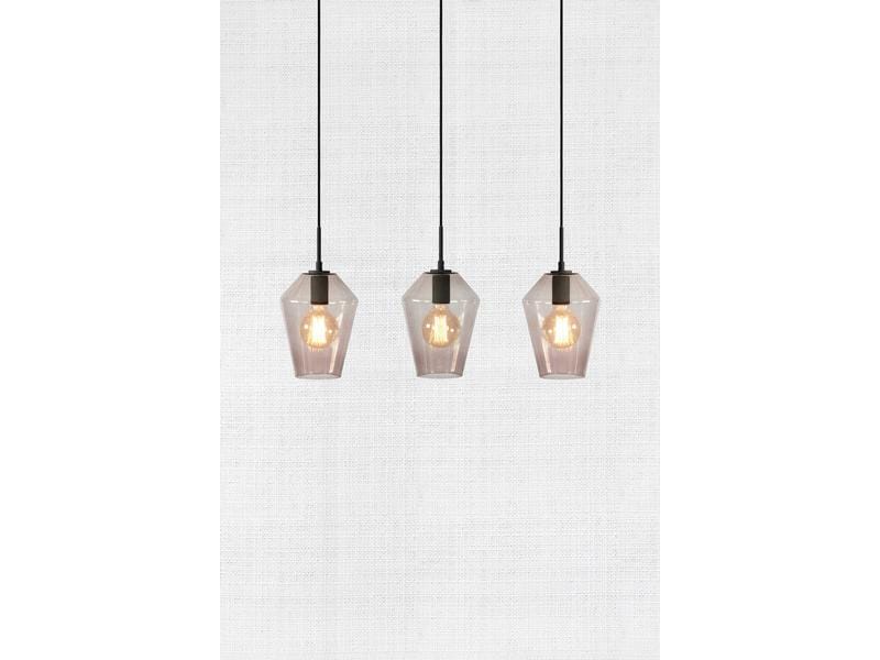 Markslöjd Lampe suspendue Rétro, 3 x E27, max. 60W, noir/smoke